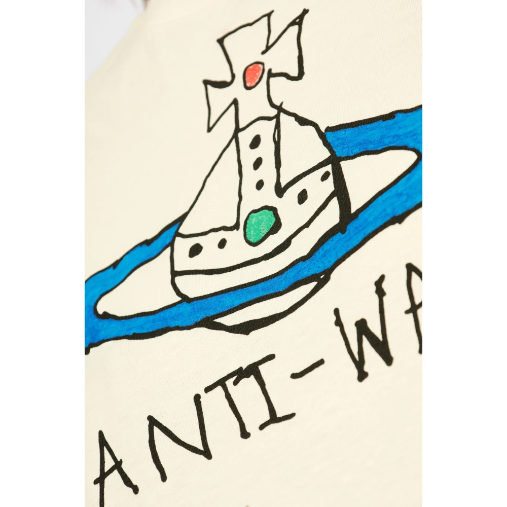 Vivienne Westwood T-shirt met logo Beige Dames
