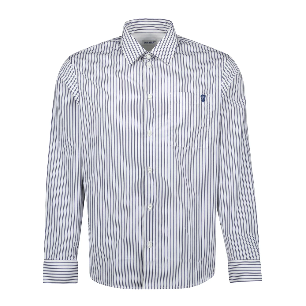 Burberry Gestreept Overhemd Lente-Zomer 2025 Collectie Blue Heren