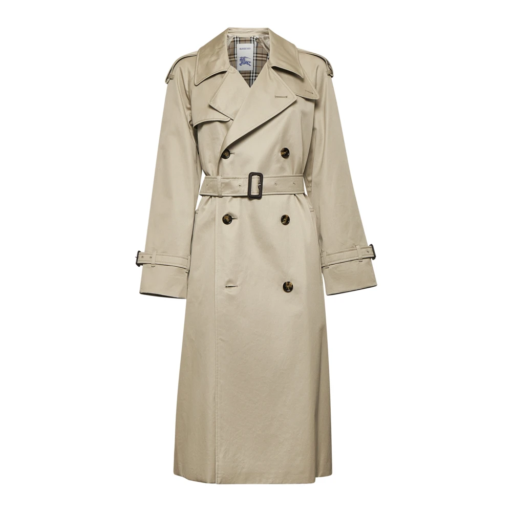 Burberry Dubbelrijige regenbestendige jas in grijs Beige Dames