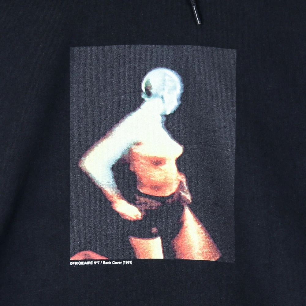 Iuter Zwarte lichtgewicht hoodie met trekkoord Black Heren