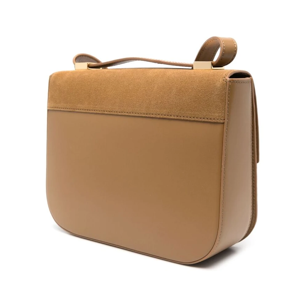 DeMellier Kameelbruine Schoudertas met Push-Lock Brown Dames