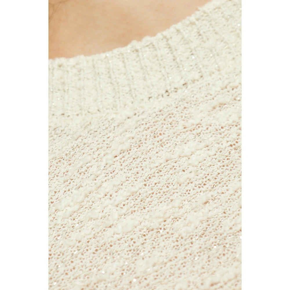 Moncler Trui met glinsterend garen Beige Dames