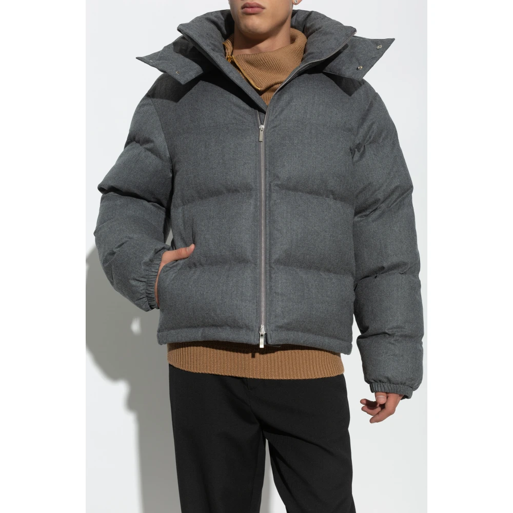 Salvatore Ferragamo Jas met afneembare capuchon Gray Heren