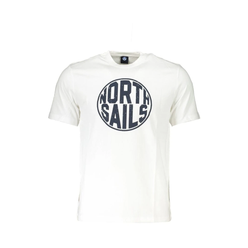 North Sails Print Logo Korte Mouw Katoenen T-Shirt White Heren