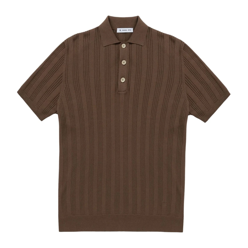Manuel Ritz Men's Brown Maglia Polo - Polo Shirts - 2XL - Tops