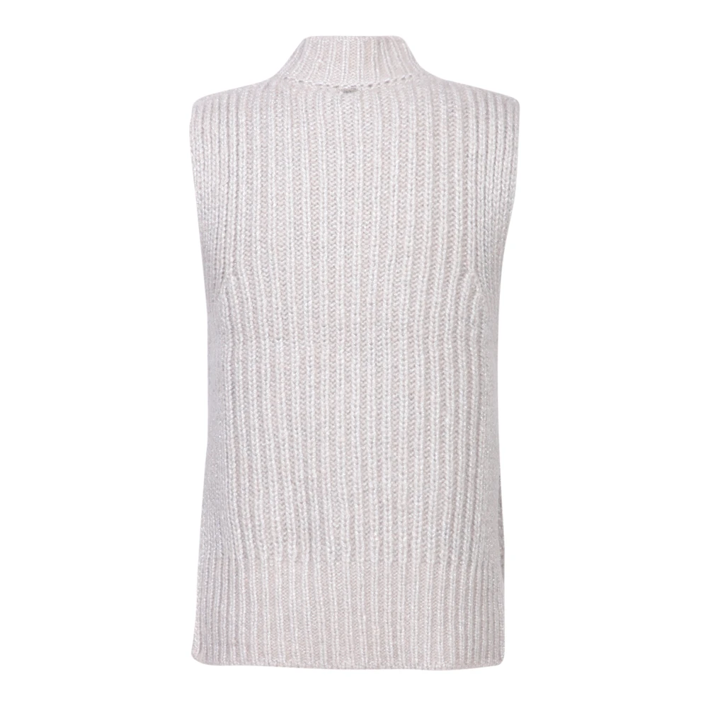 Herno Beige Gebreide Mouwloze Top Beige Dames