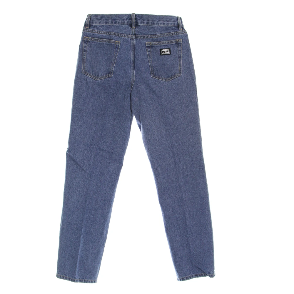Obey Denim Jeans met Geborduurd Ogen Logo Blue Heren