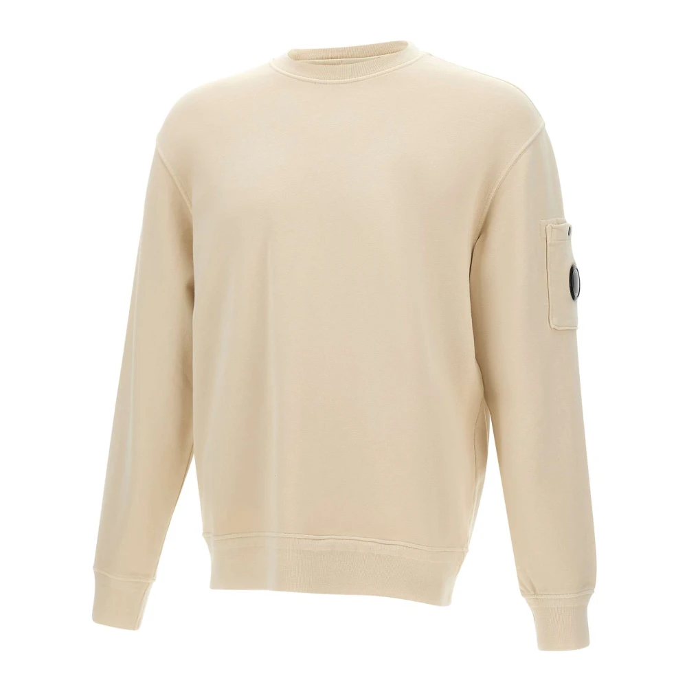 C.p. Company Men's Beige Cotton Diagonal Fleece Sweatshirt