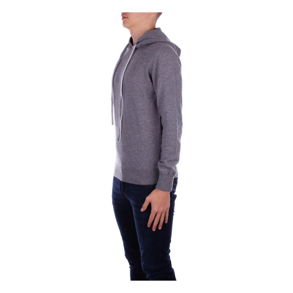 Alpha Studio Hoodie Slim Fit Wol Gray Heren