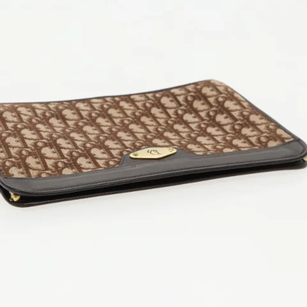 Dior Vintage Pre-owned Canvas clutches Brown Dames