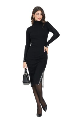 robe-midi-noire-avec-col-montant