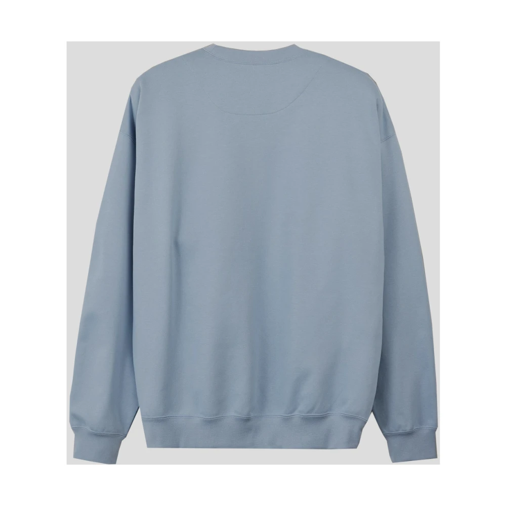 Y-3 Katoenen Logo Sweatshirt Blue Heren