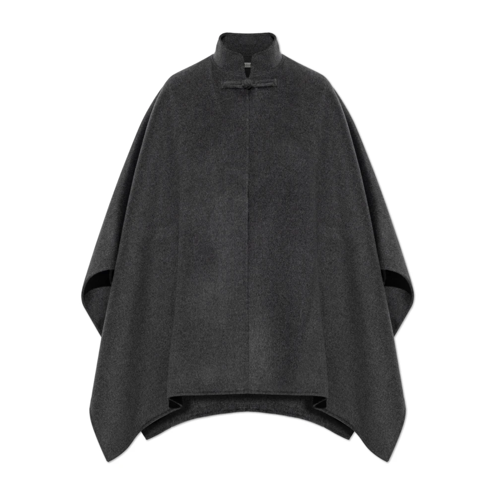 Róhe , Ponchos, Female, Gray, One Size, Double-Faced Wool Pankou Closure Poncho