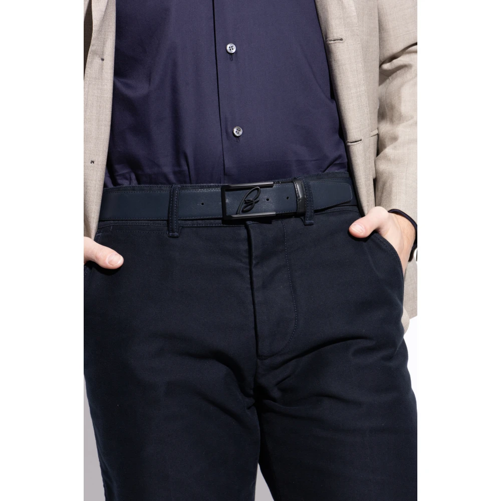 Brioni Riem met logo Black Heren