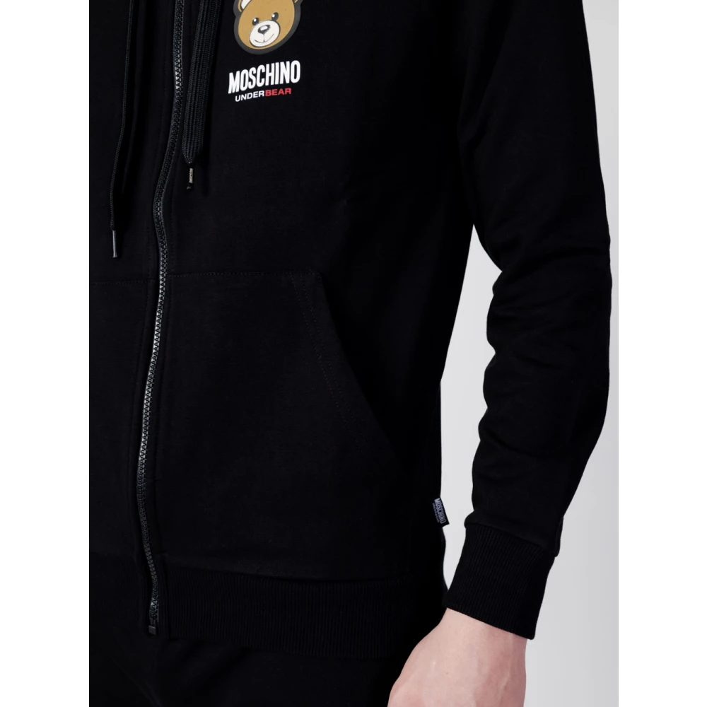 Love Moschino Zwart Zip Sweater Set voor Mannen Black Heren
