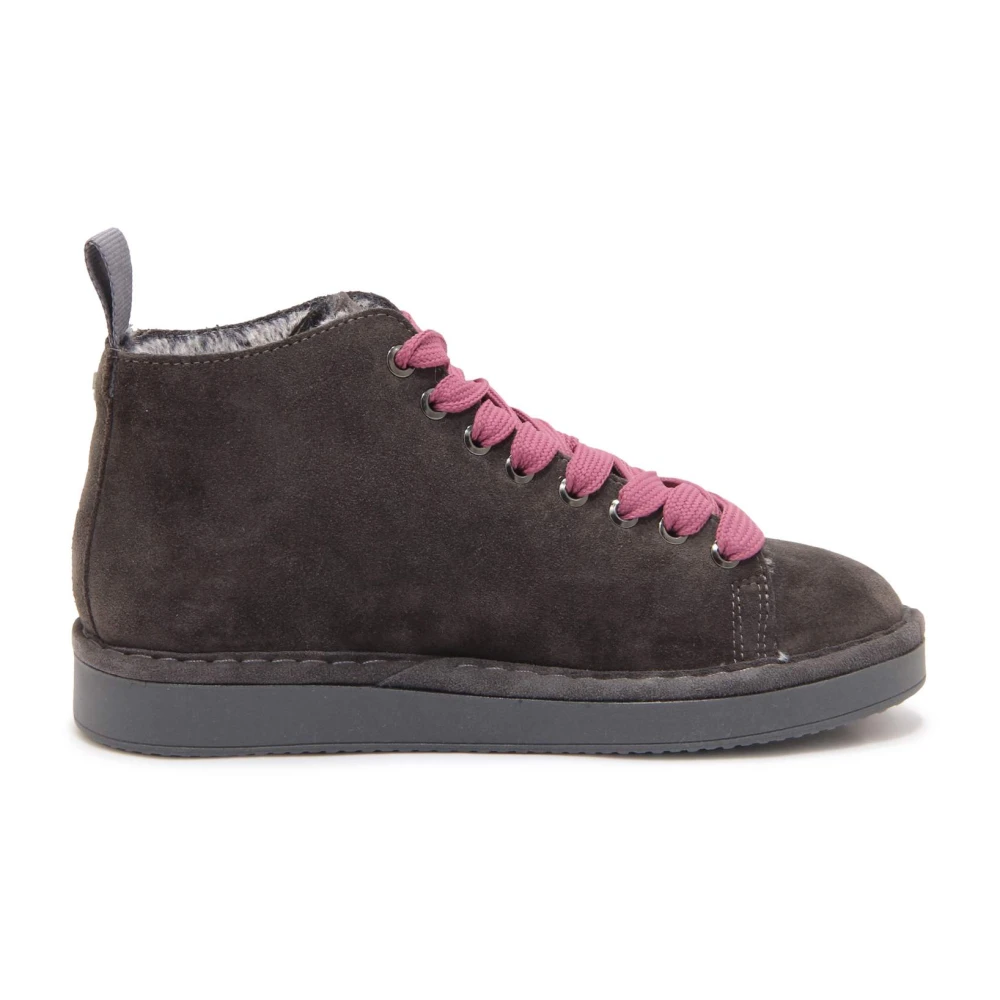Panchic Eco-Fur Enkellaarsjes -Bruinroze Dames Schoenen Grijs