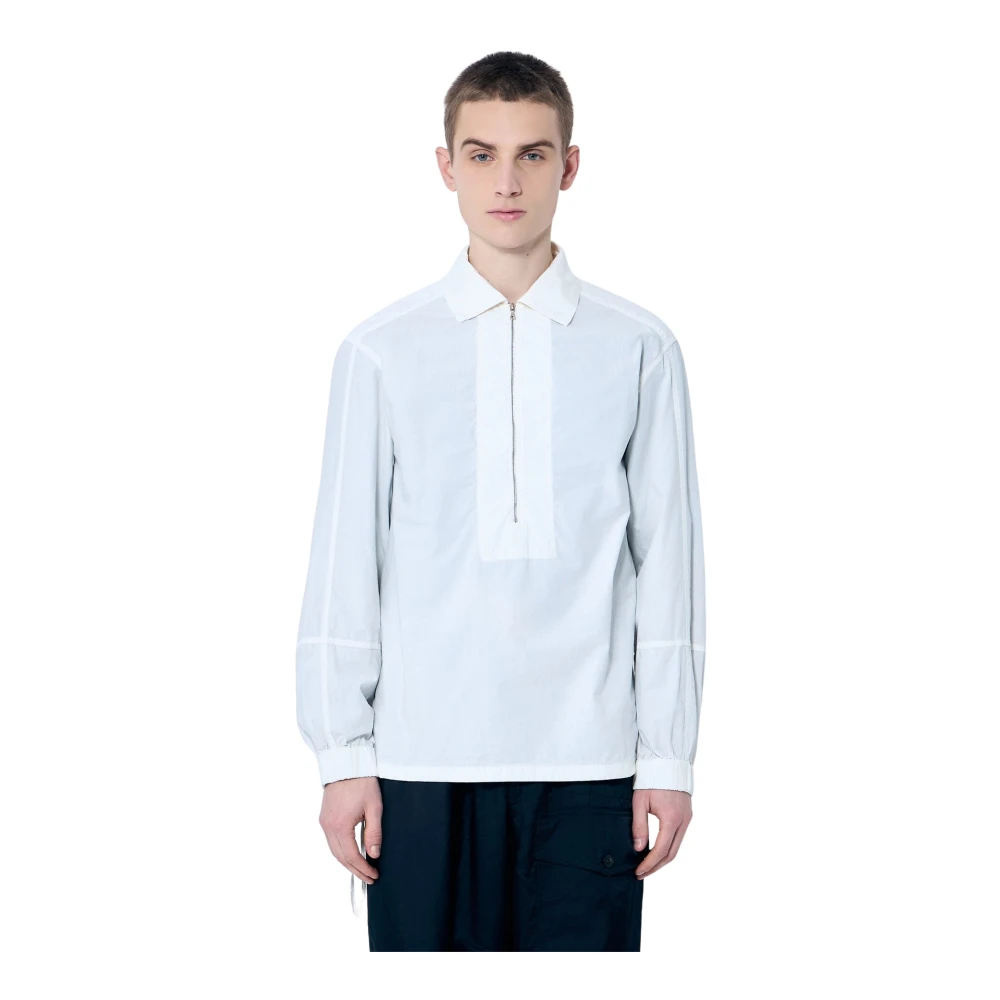 Dries Van Noten Katoenen Zip-Up Shirt White Heren