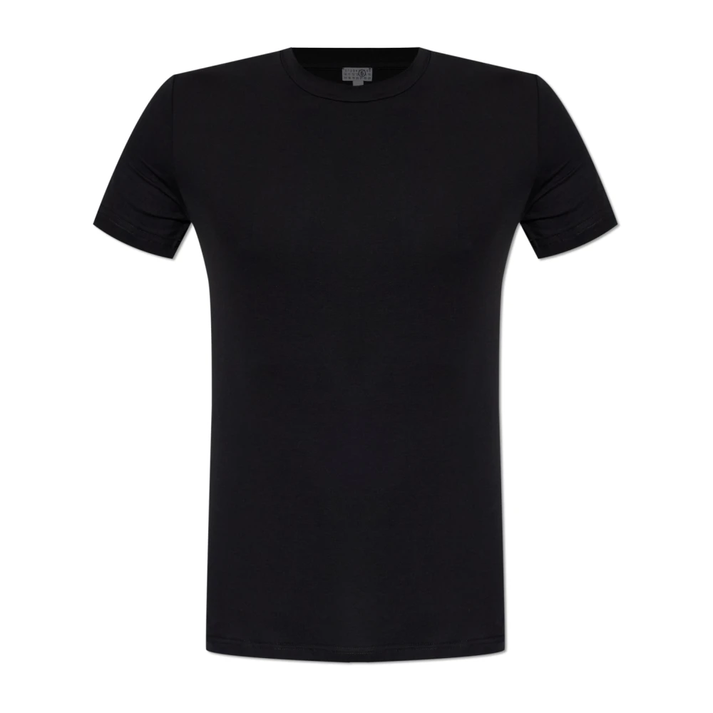 Mm6 Maison Margiela Uomo Nero - T-Shirt Girocollo - Tops - M