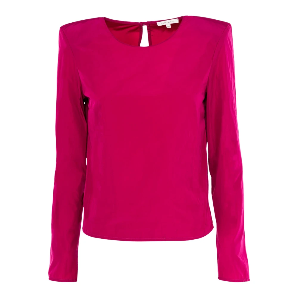 PATRIZIA PEPE Paarse blouse met lange mouwen voor vrouwen Purple Dames