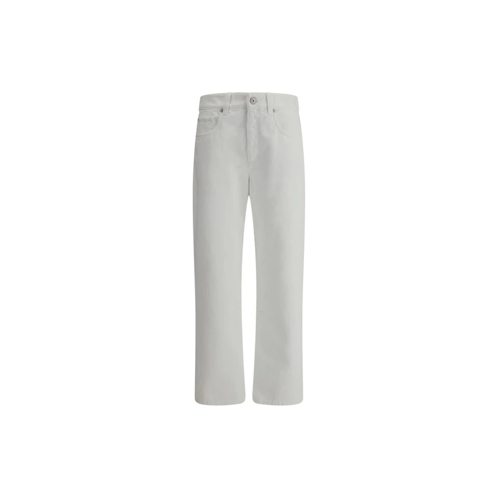 BRUNELLO CUCINELLI Klassieke straight jeans met vijf zakken White Dames