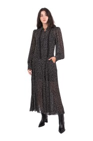 Dorothee Schumacher Transparent City Lights Kleid Schwarz Creme Dot 849101