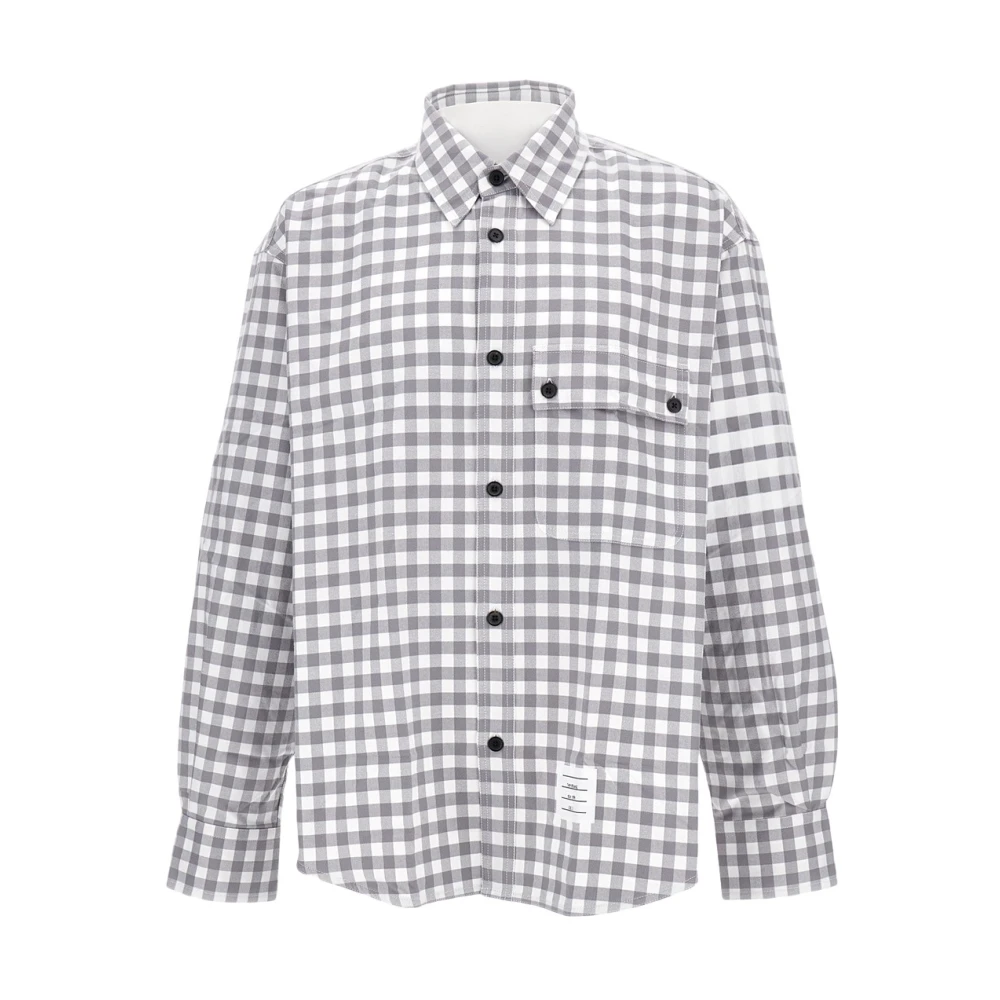 Thom Browne Men's Gray Oversized Cotton Shirt