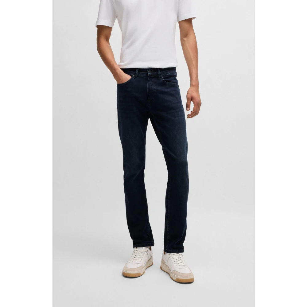 Hugo Boss Delaware Slim Fit Jeans in blauw-zwart denim Blue Heren