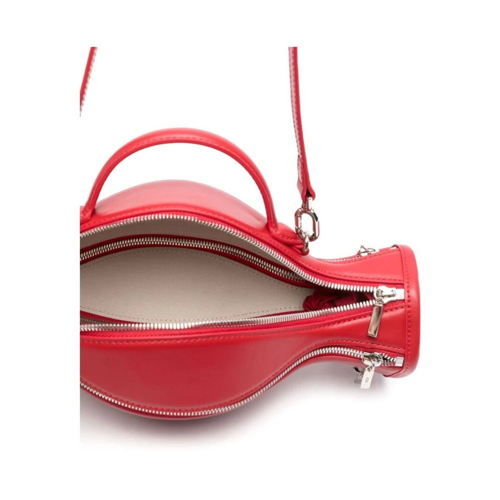 Andersson Bell Rode Leren Schoudertas met Meerdere Ritsen Red Dames