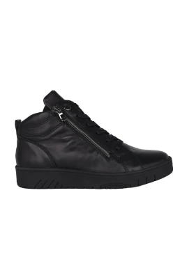 Svart Lace-Zip Boot - Lättläder