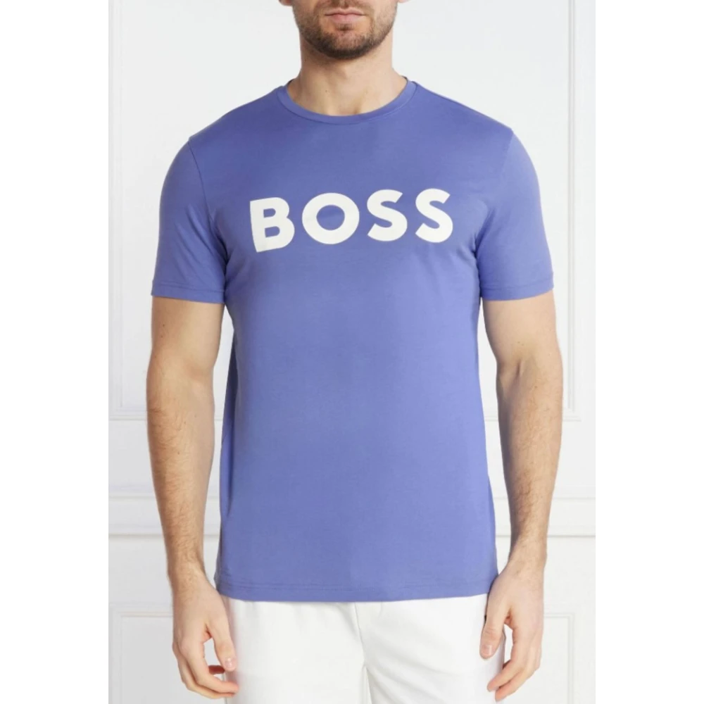 Hugo Boss Mannen Thinking T-shirt Purple Heren
