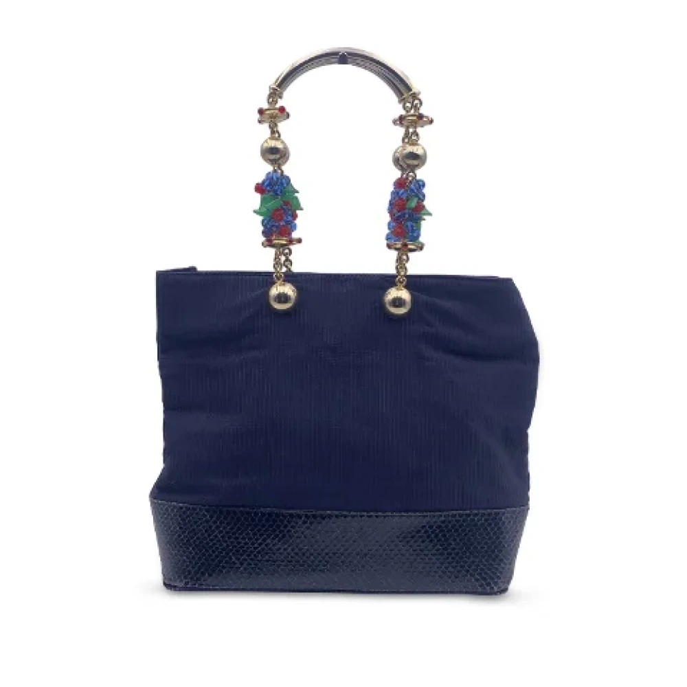 Versace Pre-owned Canvas handbags Blue Dames