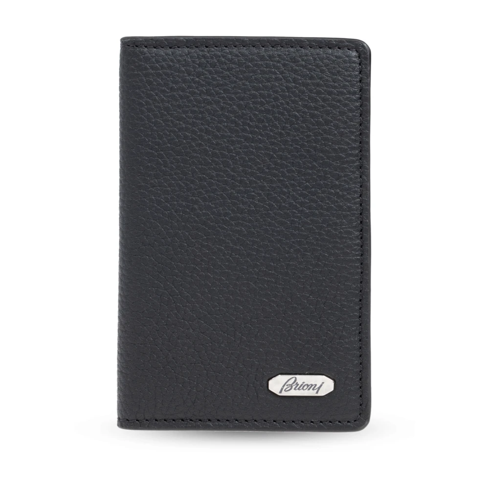 Brioni Leren kaarthouder Black Heren