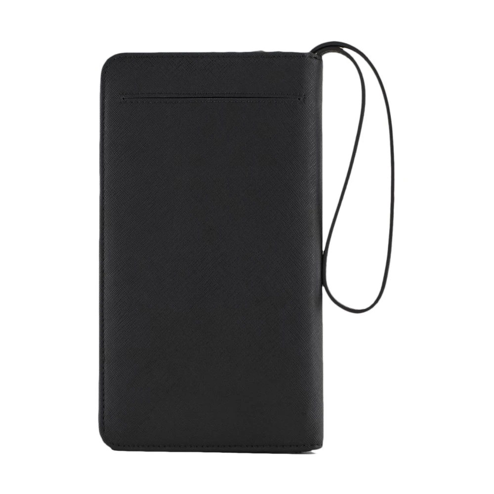 Emporio Armani Zwarte accessoires met adelaarsplaat Black Heren
