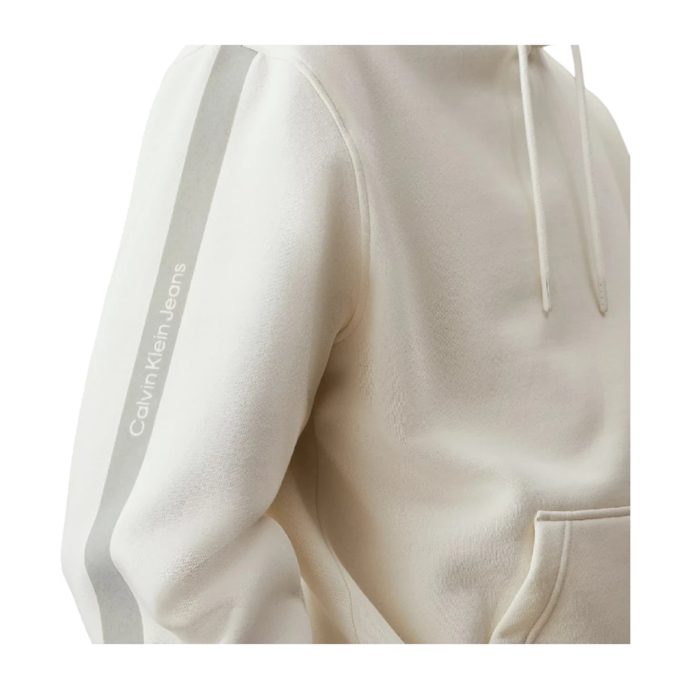 Calvin Klein Crème hoodie met gestreepte mouwen Beige Heren