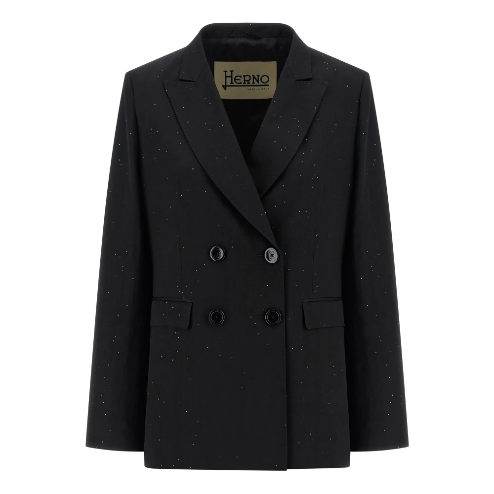 Herno Women's Black Micro Sequin Blazer - Blazers - M - Jackets