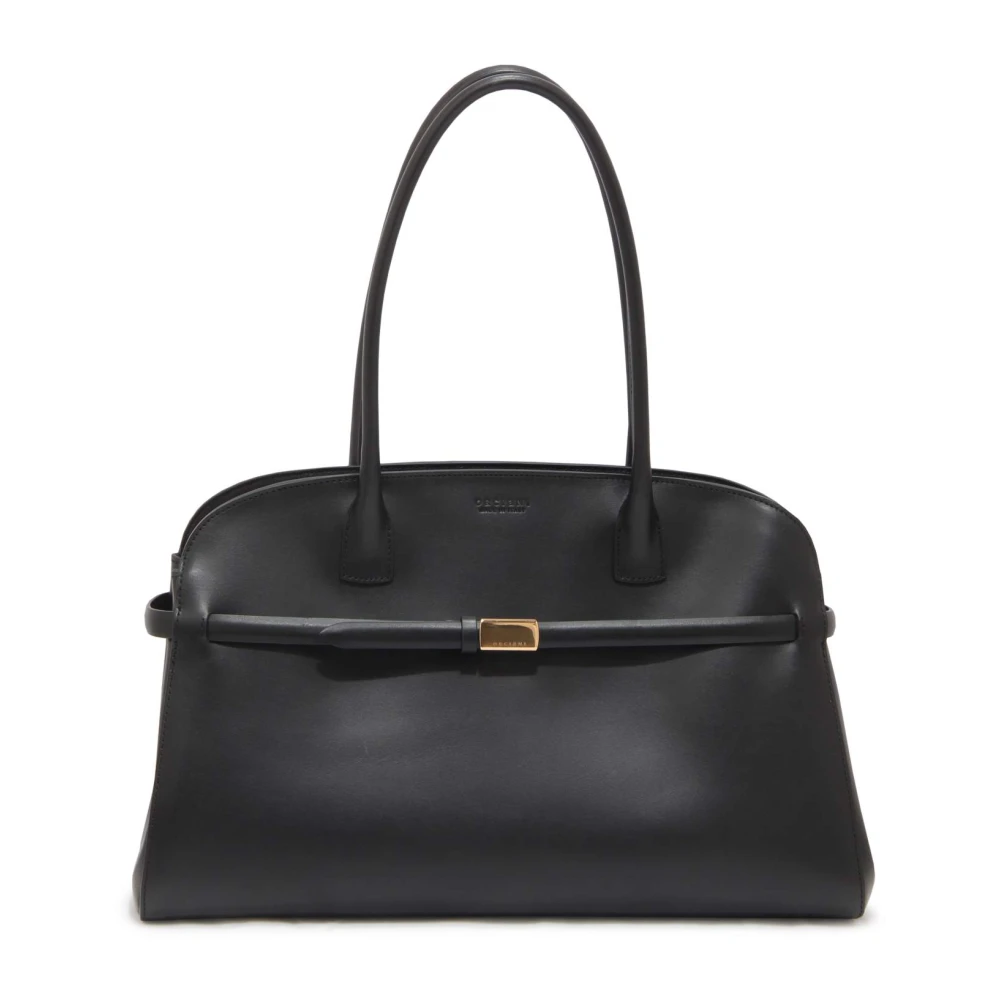 Orciani Vrouw Zwart Tassen Dames, One Size, Leer, Aura Alba Grote Schoudertas