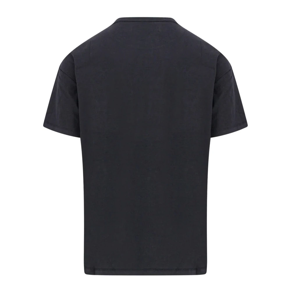 Purple Brand Zwarte katoenen T-shirt met fotoprint Black Heren