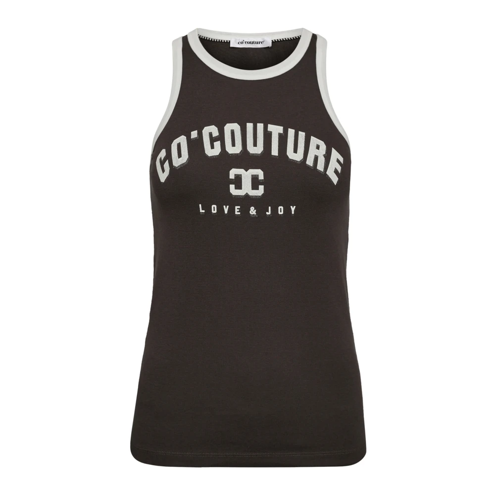 Co'Couture Sporty Edgecc Tank Top Antraciet Black Dames