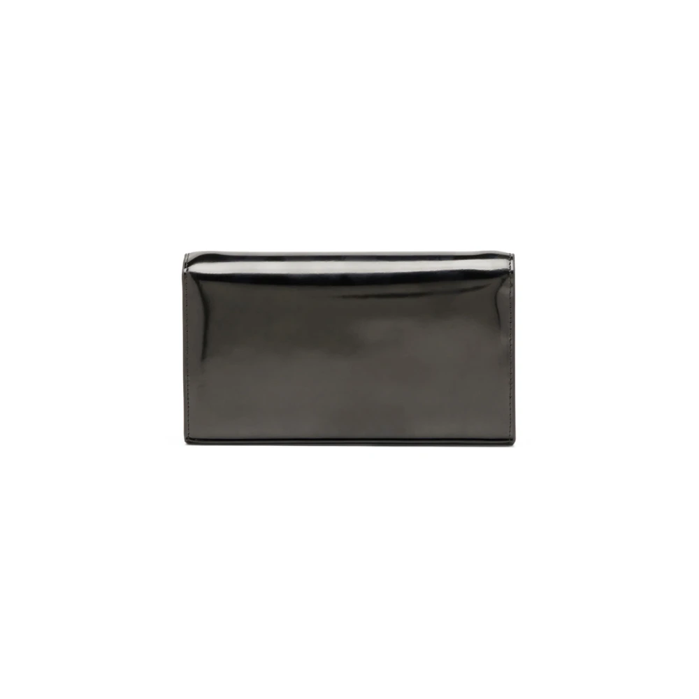 Diesel Zwarte spiegel lederen flap portemonnee Black Dames