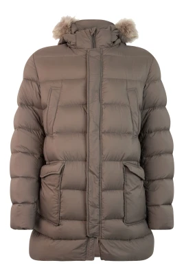 Huva Quilted Lång Vadderad Jacka