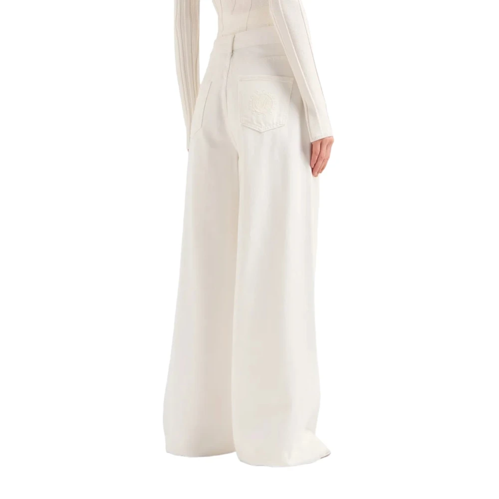 Emporio Armani Wide Trousers White Dames