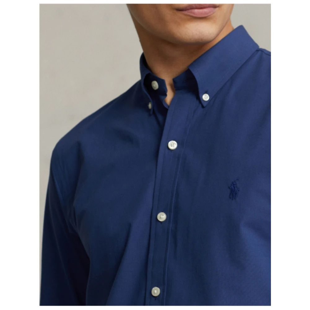 Polo Ralph Lauren Stretch Katoen Poplin Casual Overhemd Blue Heren