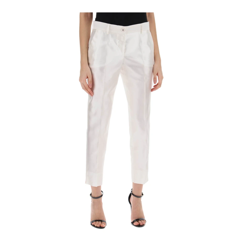 Dolce & Gabbana Cropped Trousers White Dames