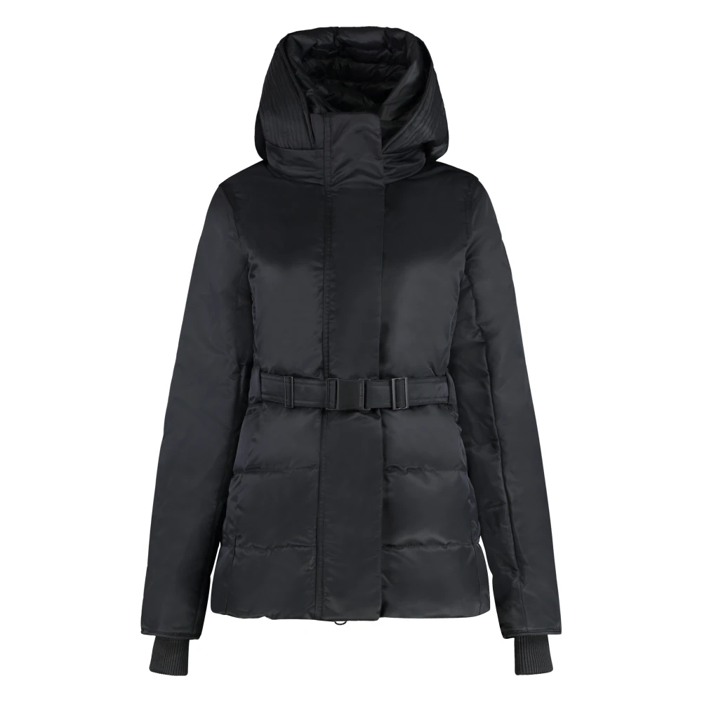 Canada Goose Technische Stof Hoodie met Ganzendons Black Dames