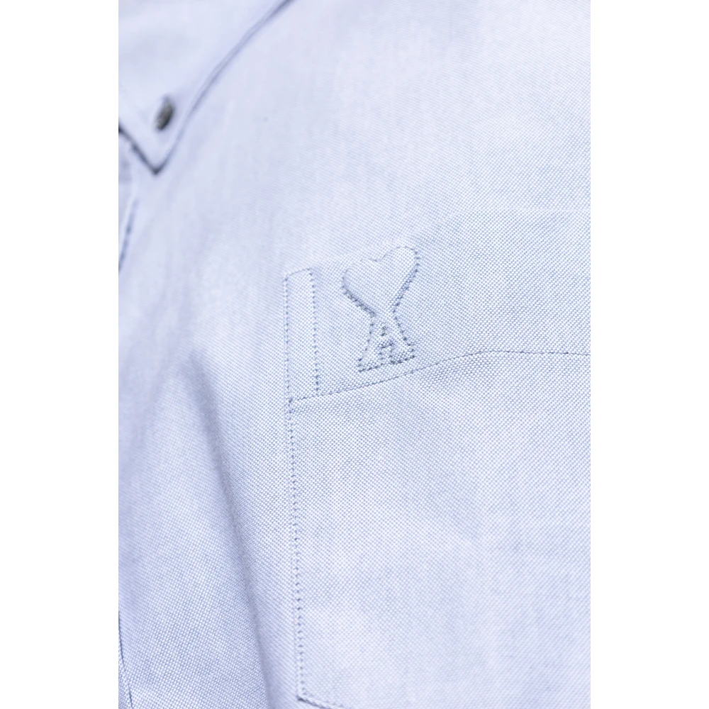 Ami Paris Logo Shirt Blue Heren