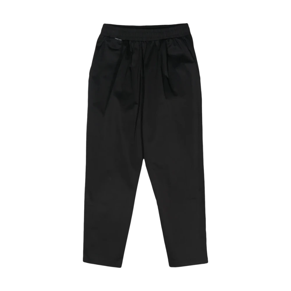 Family First Zwarte Katoenen Taps Toelopende Broek Black Heren