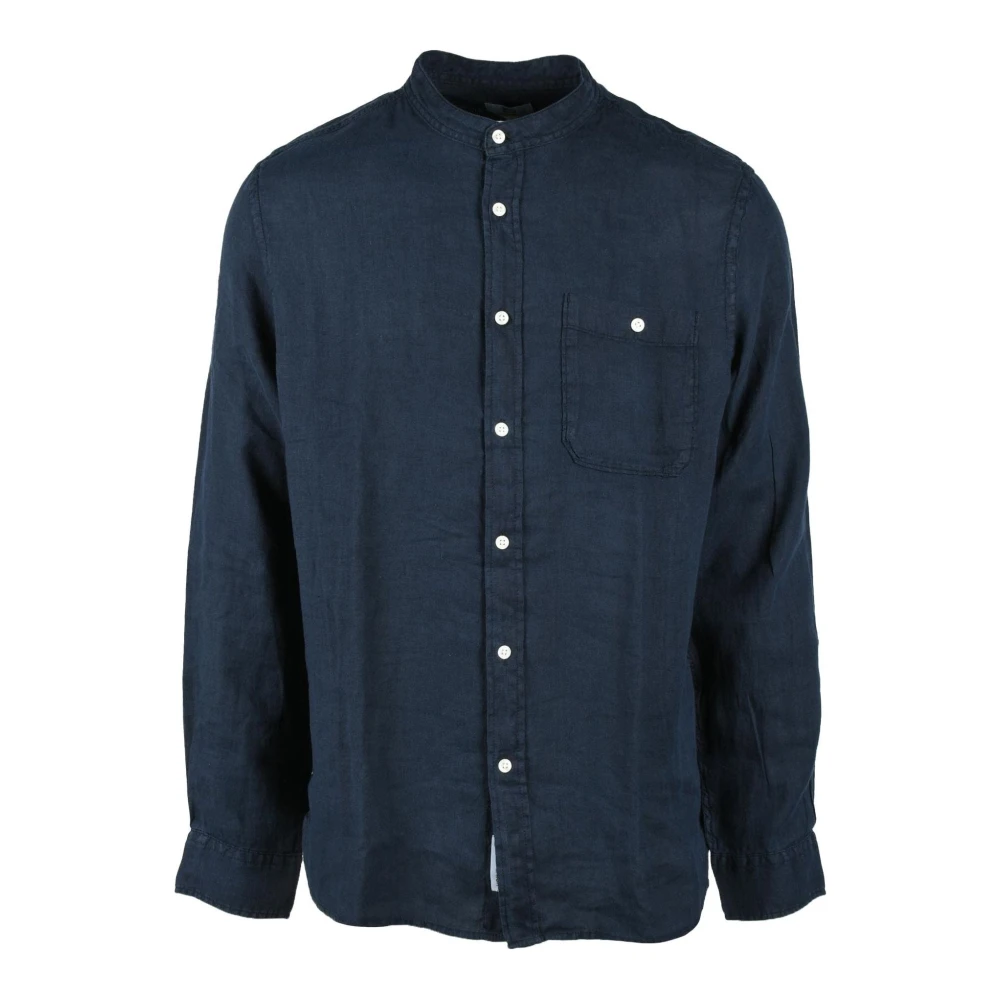 Woolrich Linnen Overhemd Blue Heren