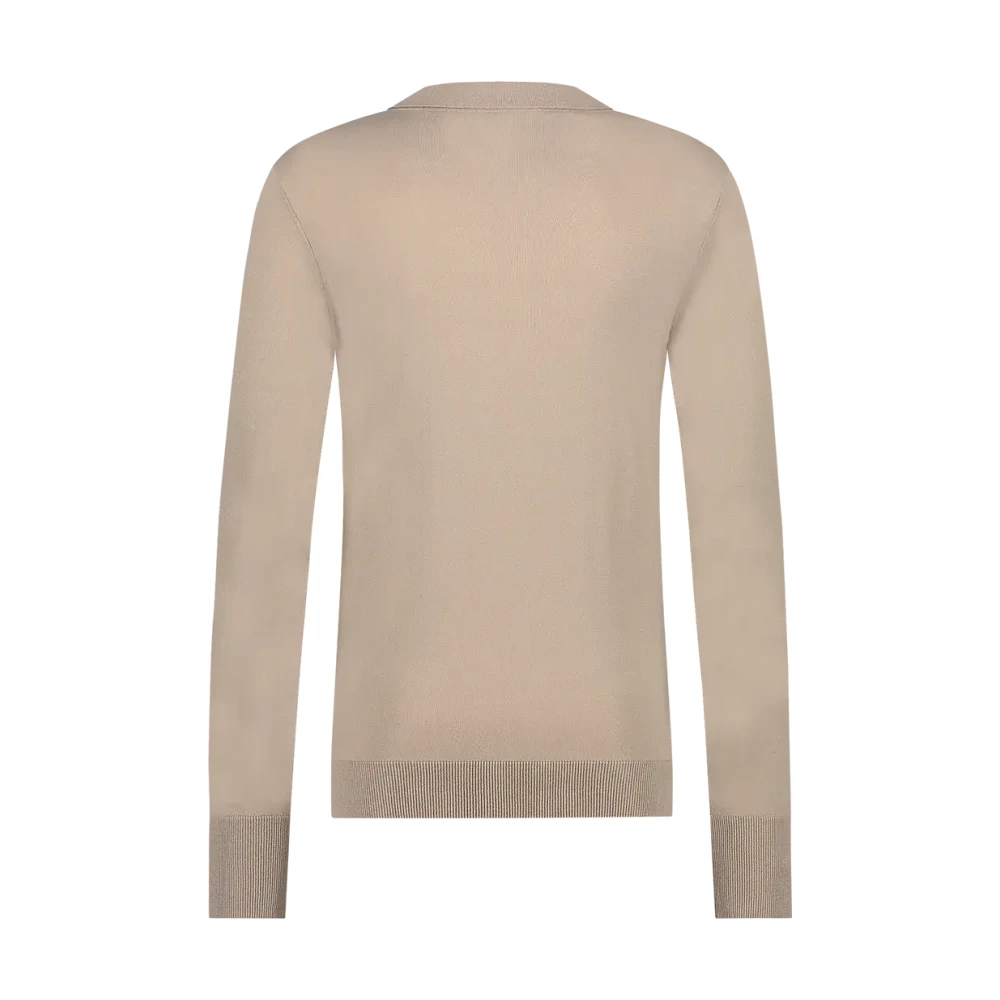 Aeden Taupe Polo Shirt met Lange Mouwen Beige Heren