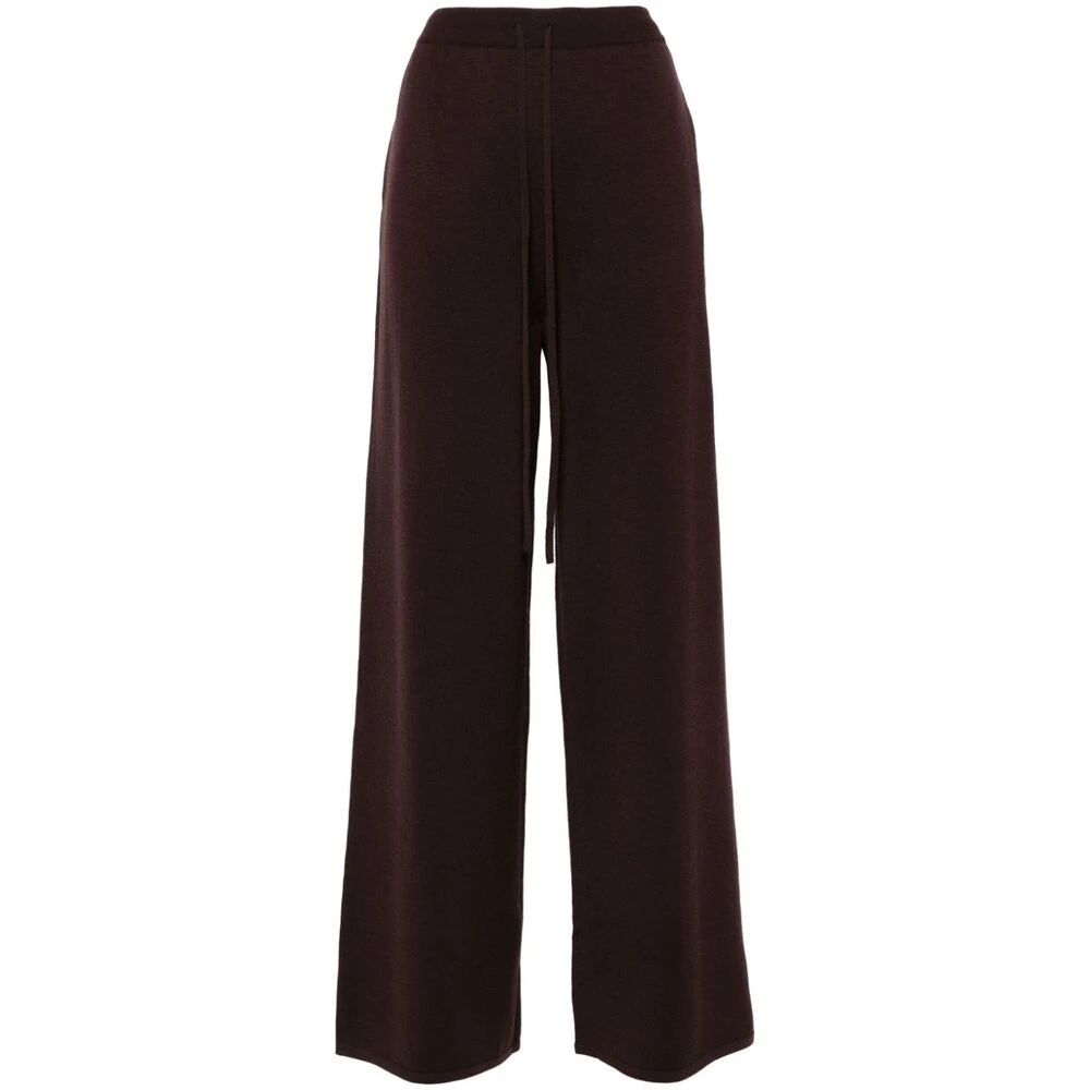 Stella Mccartney Bruine Wol Gebreide Trekkoord Broek Brown Dames