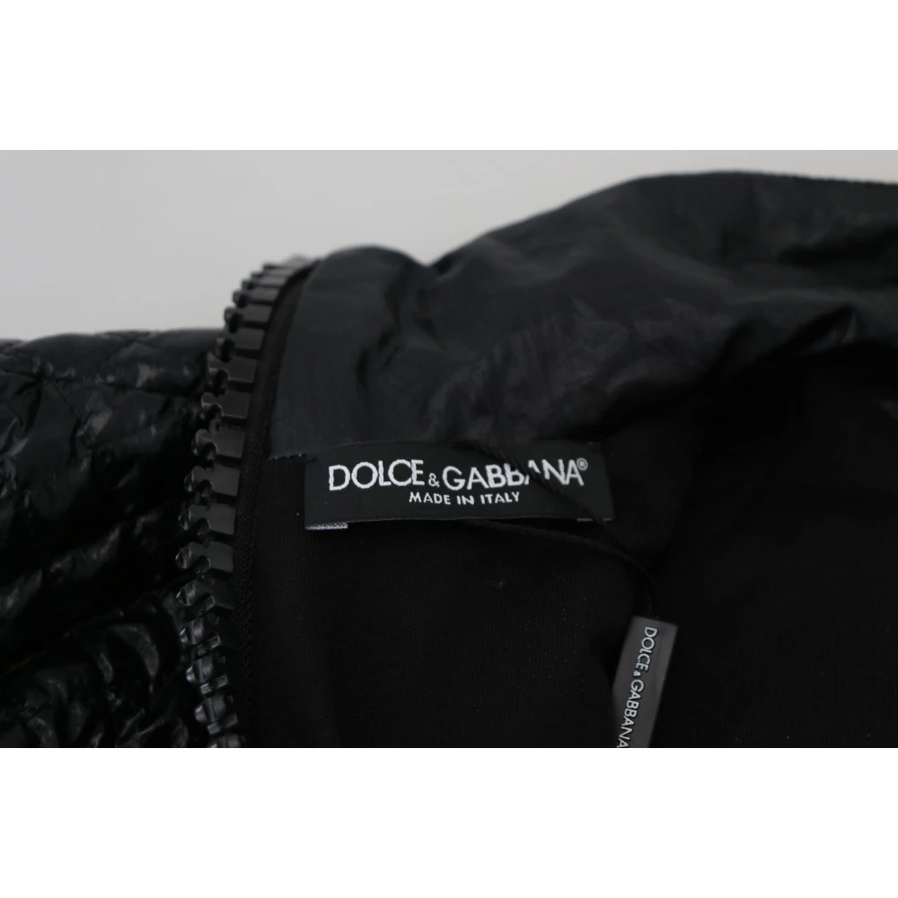 Dolce & Gabbana Zwarte Trui met Parelversiering en Ritssluiting Black Dames